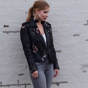 Blank NYC embroidered Moto jacket